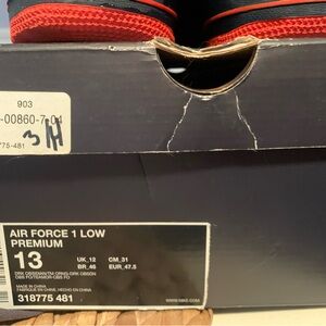 Nike Air Force 1 Low Premium – Dark Obsidian / Orange – Size 13